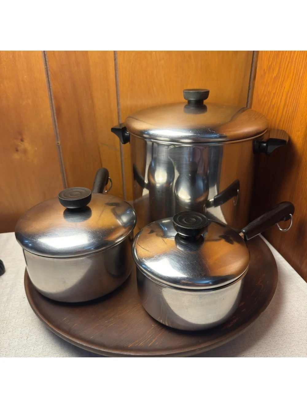 Vintage Revere Ware Stainless Steel Cookware Set 1 Qt 1.5 Qt 8 Qt Pots With Lids